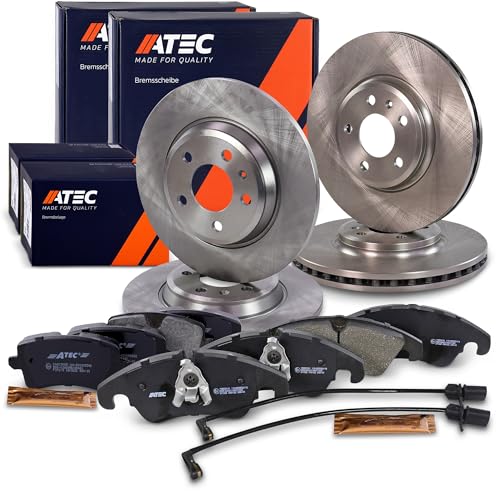ATEC Germany Set freni incl. dischi freno anteriori Ø 320 mm ventilati + posteriori Ø 300 mm pieni + pastiglie freno anteriori e posteriori Compatibile con AUDI A4 B8 (8KH) (8K2) (8K5), A5