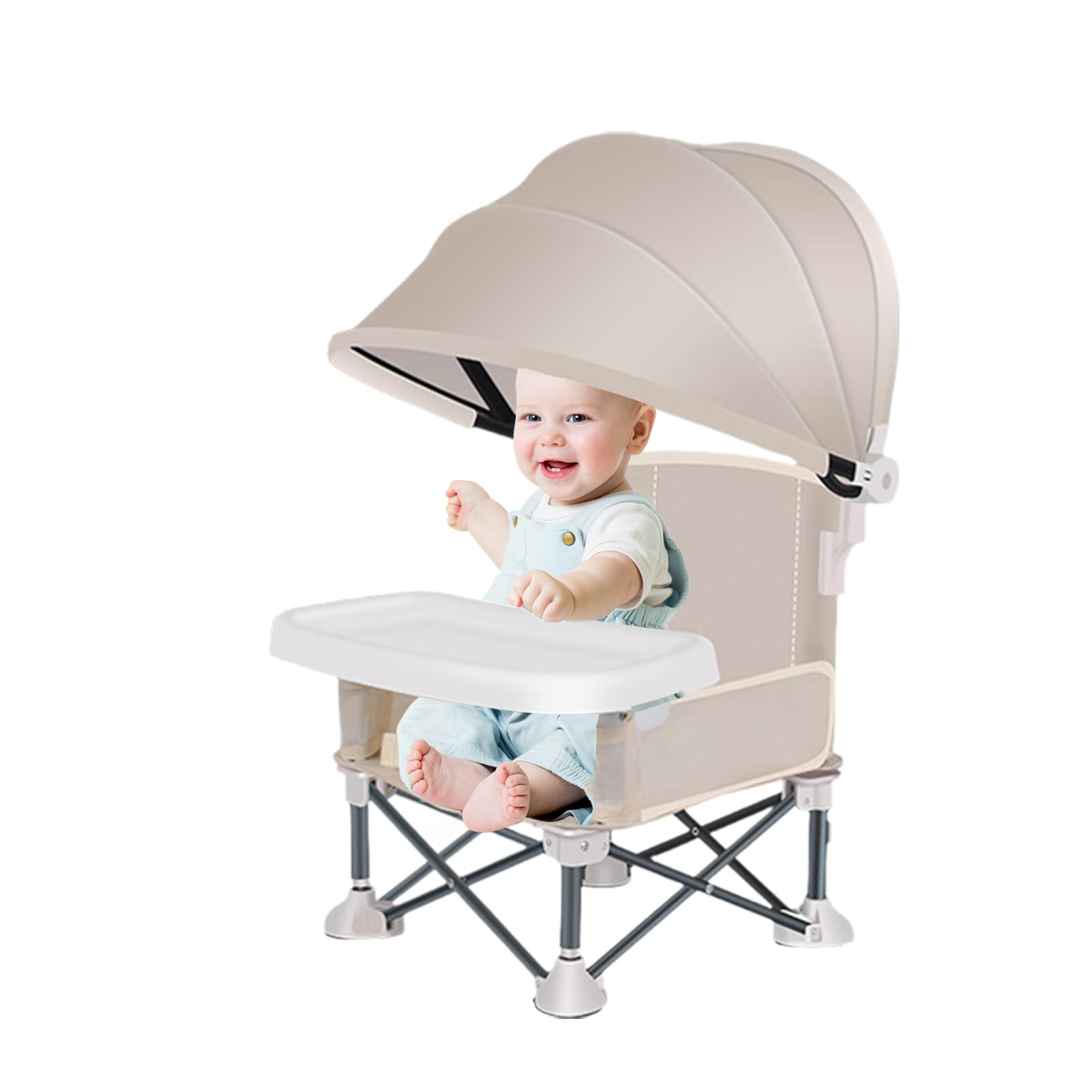 Seggiolino Portatile per Bambini | Sedia Da Viaggio Con Vassoio Per Bambini,Sedia Pieghevole Con Copertura Per Esterno Casa Giardino Spiaggia Viaggi Picnic