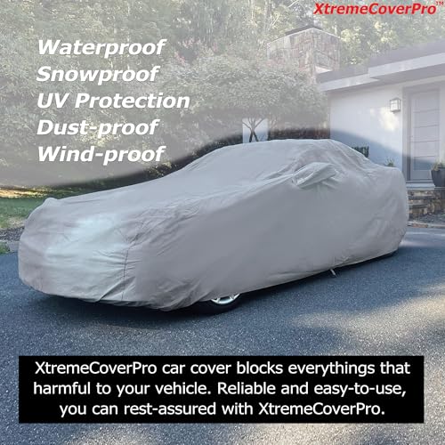 Image of All Weather Waterproof car Cover Good for rain Snow uv Protection dust mid-Size SUV Gray GV80 Pilot Range Rover Model X 4RUNNER Journey Bronco X5
