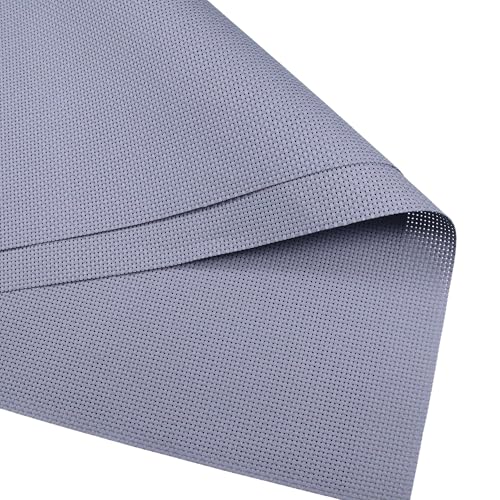 Image of KCS 19 inch x 28 inch(48cmx72cm) 11CT Counted Cotton Aida Cloth Cross Stitch Fabric (Light Steel Grey)
