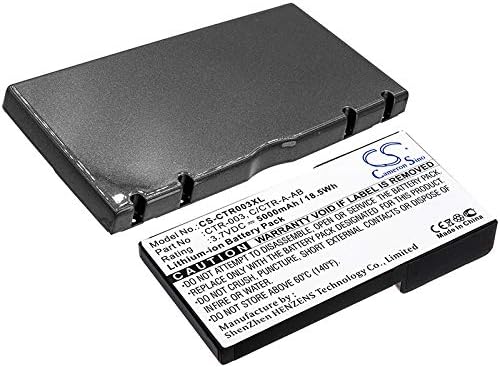 Cameron Sino 5000mAh New Li-ion Extended Battery with Cover for Nintendo 3DS, N3DS, CTR-001, MIN-CTR-001