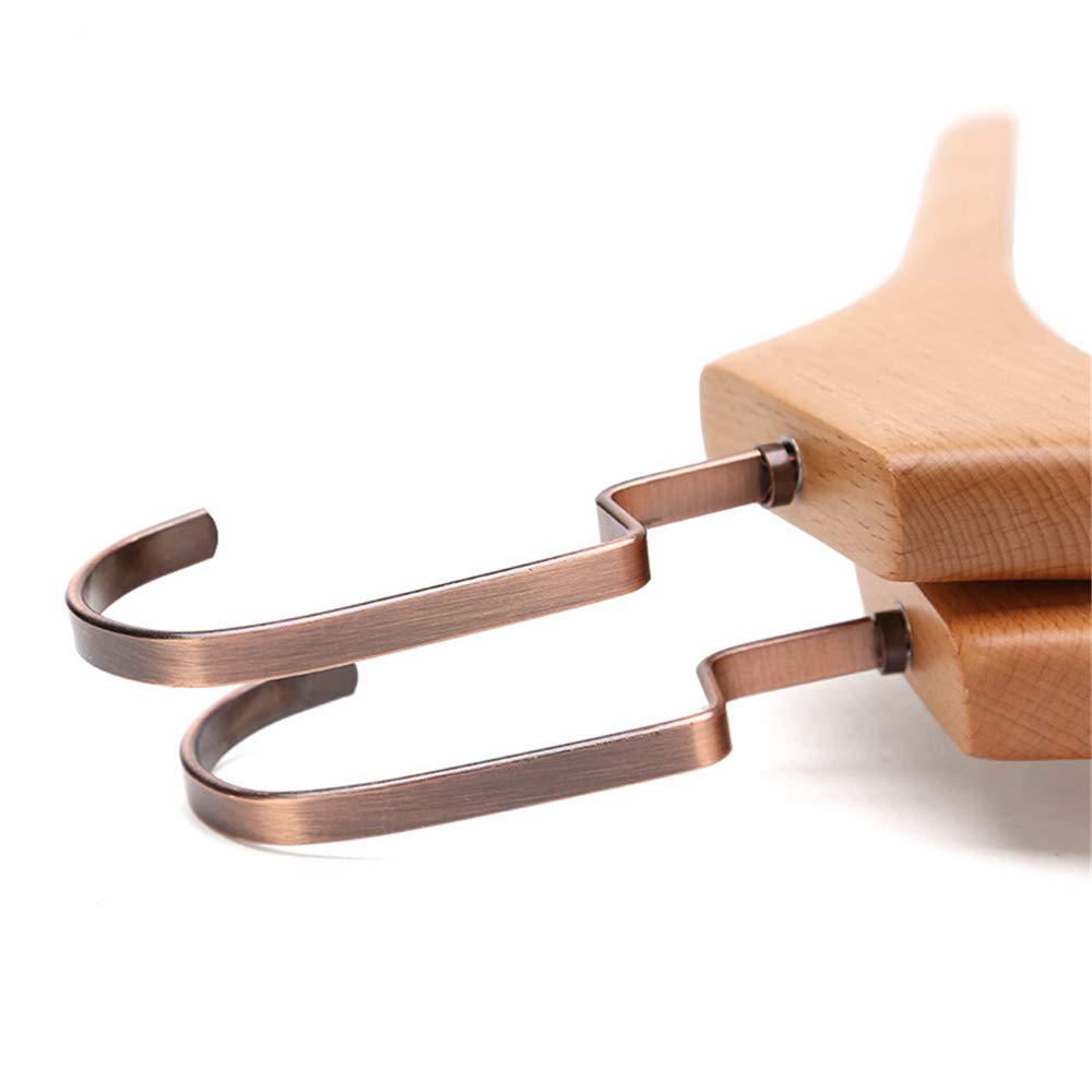 Grucce in legno di faggio premium, grucce for pantaloni con gancio girevole a 360 gradi con 2 clip antiruggine regolabili, for camicie, vestiti o pantaloni, grucce for pantaloni, set di 3/8787(Skirt H