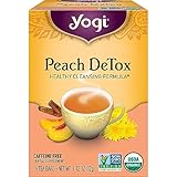 Yogi Tea Peach DeTox Tea - 16 Tea Bags per Pack (4 Packs) - Organic DeTox Tea to Feel Refreshed - Includes Cinnamon Bark, Ginger Root, Cardamom Pod, Burdock Root, Dandelion Root & More