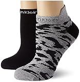 Calvin Klein Womens Leopard Women's Liner Socks 2 Pack Sneaker, Black, ONE Size