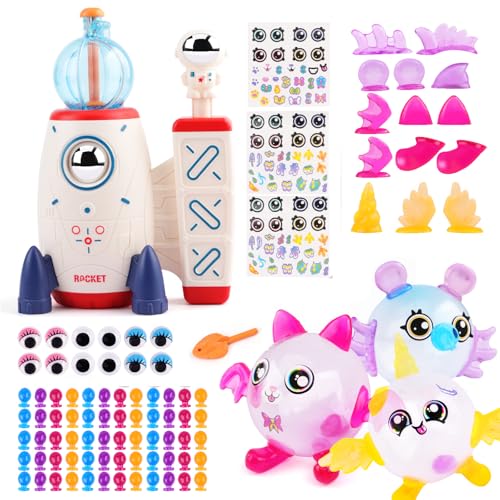 nicknack Nano Art Kit con Inflador de Globos Cohete, 195 Piezas Manualidades para Niños - Juego para Hacer Burbujas Pegajosas, Juguete Educativo y Creativo