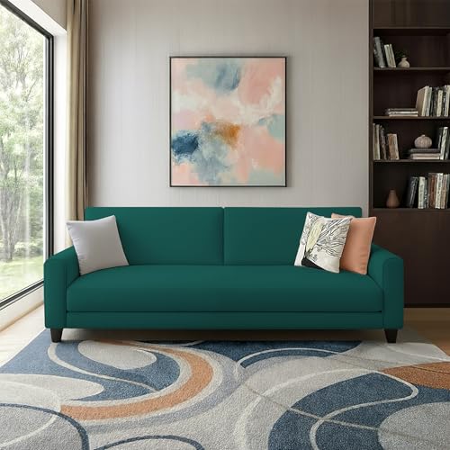 Image of Kathleen 3 Seater Sofa Set for Living Room - Foldable Convertible Couch Furniture for Home, Office or Guest Use, Modern Designer Stylish Comfortable (Pine)