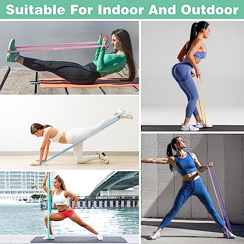 Image of WIKDAY Resistance Bands, Pull Up Bands, Workout Bands for Exercise, Thick Heavy Resistance Band Set with Door Anchor, Elastic Bands for Body Stretching, Training at Home /Gym for Men & Women