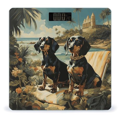 Báscula digital de baño Dachshund Dog Bento de alta precisión miniatura 1