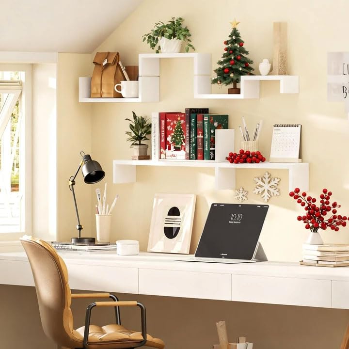 Set of 5 Wooden Floating Wall Shelves for Home Decor - Image 5