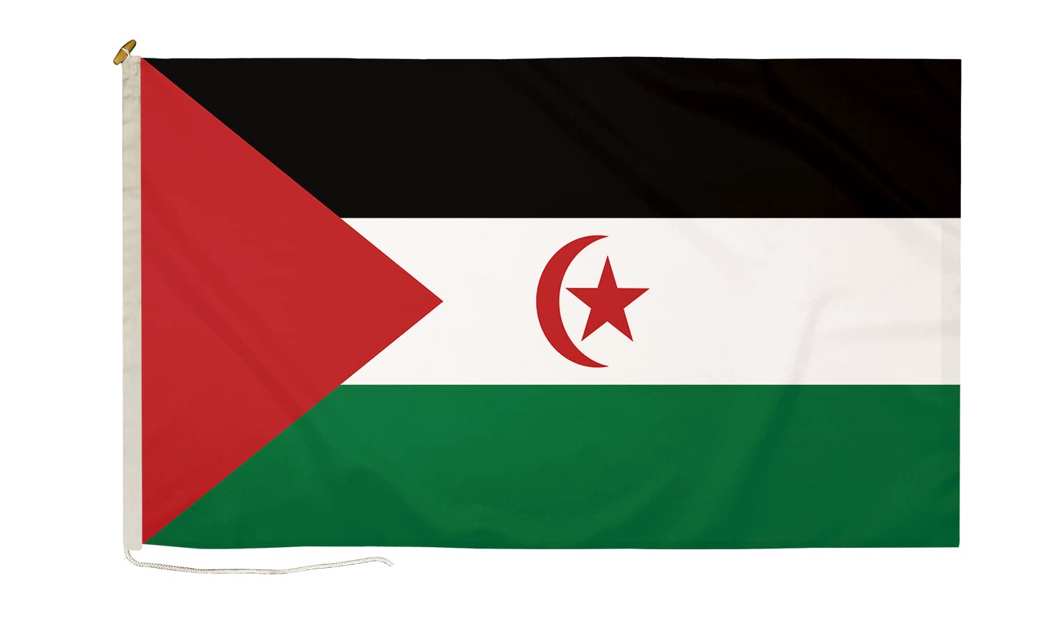 DuraFlag Western Sahara Small Courtesy 20x12" Rope and Toggled Premium Quality 50x30cm Flag — image 1