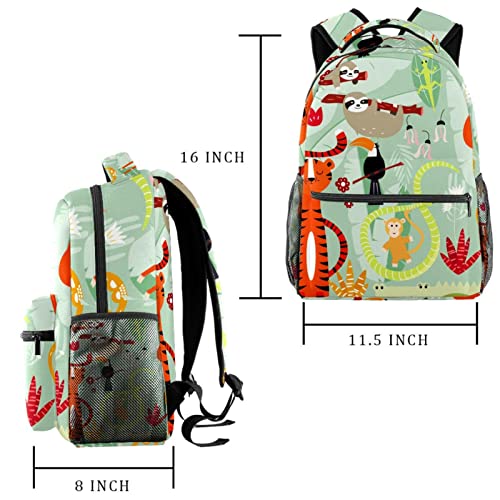 Sac à dos de voyage avec porte-bouteille vert pour loisirs et campus - 2