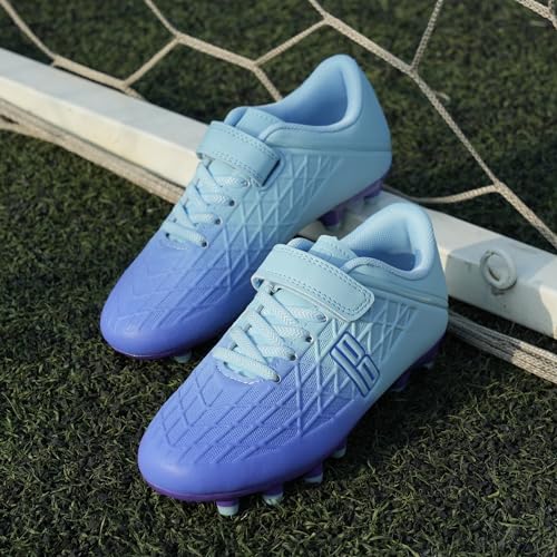 Image of brooman Kids Firm Ground Soccer Cleats Boys Girls Football Cleats with Soccer Socks