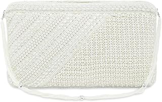 Aheli White Clutch Purses for Women Handmade Evening Handbags Bridal Clutch(C110W)