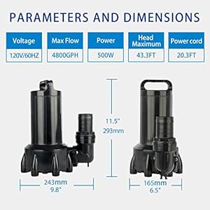 Large 5000GPH Pond Pumps Submersible Outdoor Inline Pump Pond High Head Water Pump for Garden Waterfall Fountain Water Circulation Pump for Koi Fish Pond Large 5000GPH Pond Pumps Submersible Outdoor Inline Pump Pond High Head Water Pump for Garden Waterfall Fountain Water Circulation Pump for Koi Fish Pond