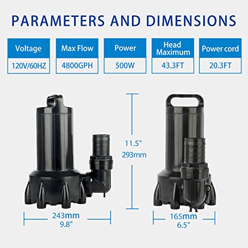 Large-5000GPH-Pond-Pumps-Submersible-Outdoor-Inline-Pump-Pond-High-Head-Water-Pump-for-Garden-Waterfall-Fountain-Water-Circulation-Pump-for-Koi-Fish-Pond Large 5000GPH Pond Pumps Submersible Outdoor Inline Pump Pond High Head Water Pump for Garden Waterfall Fountain Water Circulation Pump for Koi Fish Pond