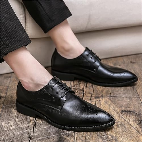 Men's Lace Up Slip On Leather Shoes Casual Fashion Breathable Lightweight Comfortable Outdoor Summer Youth Trend Slip Footwear2