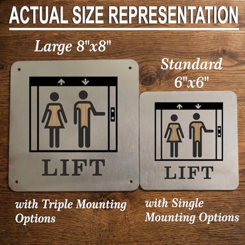 Image of LIFT Sign, 8x8 Inch, Durable Steel, Dual Mount