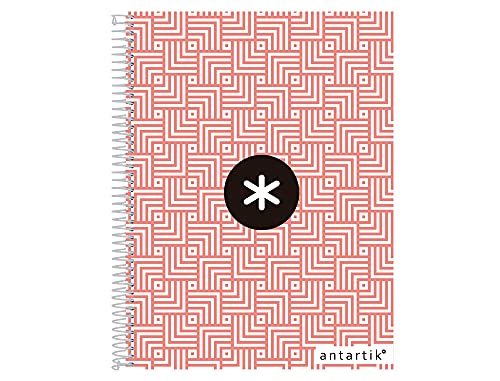 Cuaderno espiral liderpapel a4 micro antartik tapa forrada120h 100 gr cuadro 5 mm banda 4 taladros trending coral Cover