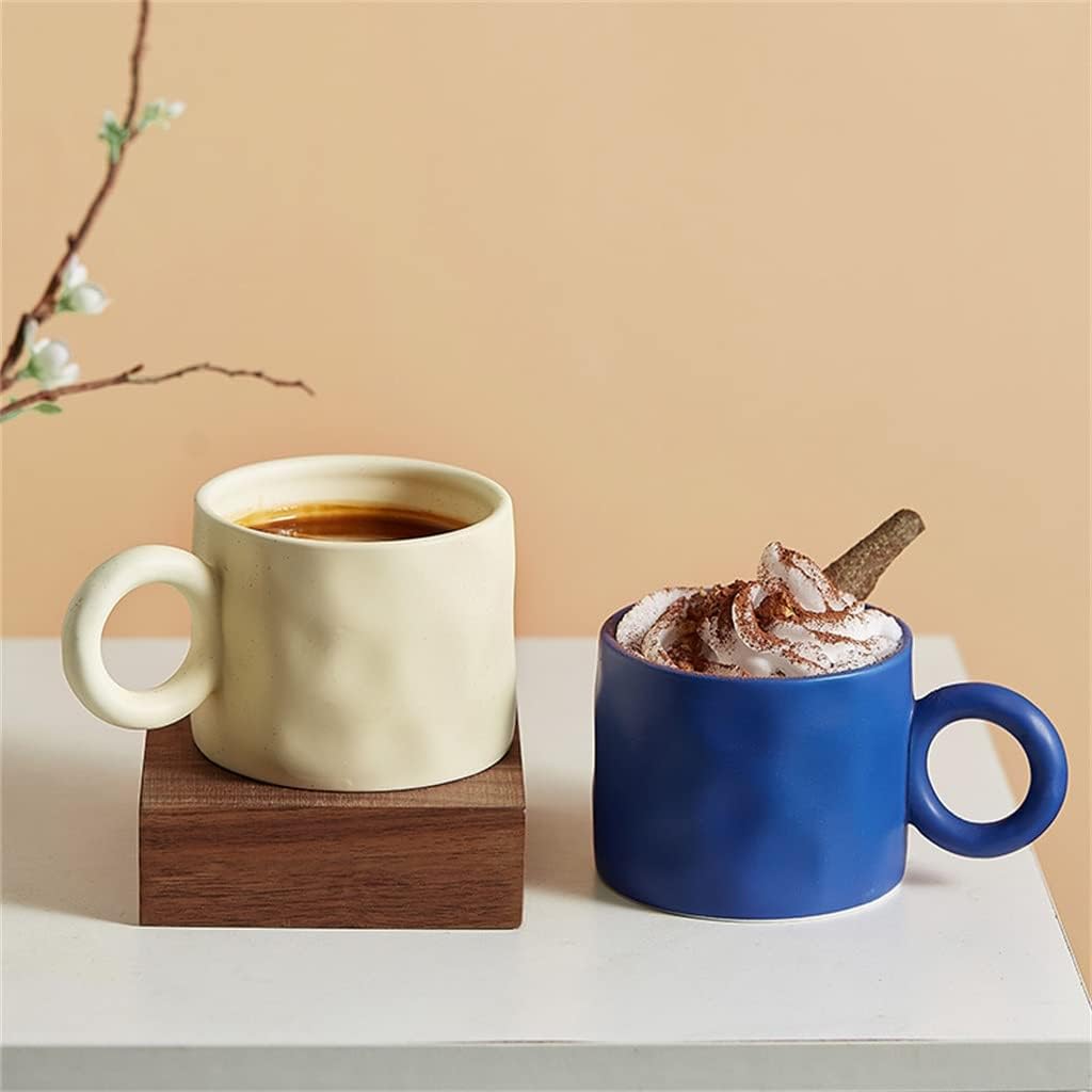Nordic Ceramic Coffee Mugs With Handle Large Capacity Cups For Milk Tea Latte Kitchen Drinkware Couple Mug Gifts(Beige)