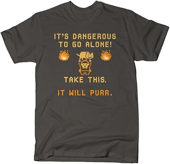 Classic Video Game Its Dangerous to Go Alone Meme Cat T-Shirt
