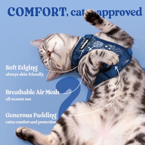 Image of rabbitgoo Cat Harness and Leash Set, Escape Proof Vest, Cosmic Ace