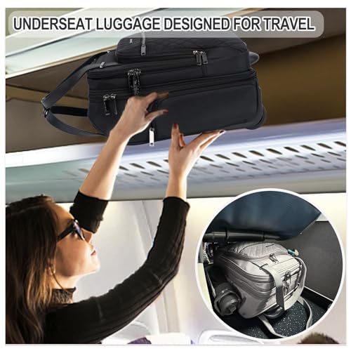 Empsign Underseat Carry On Wheeled - 16 Inch Carry On Bag With Wheels Multi-Functional Lightweight Rolling Bag Overnight Weekender Small Suitcase For Women Men Travel Business thumb #5