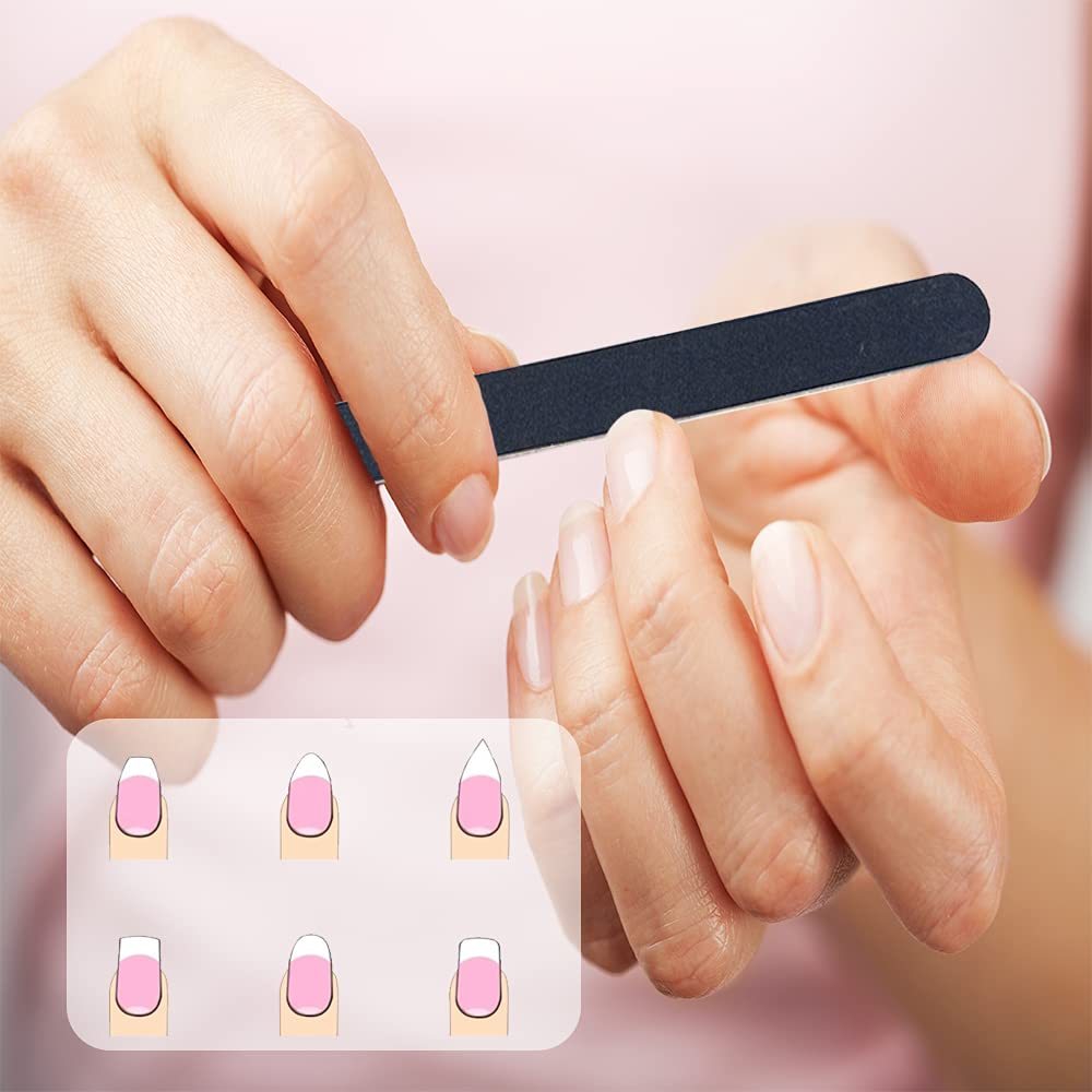 10 Pezzi Lima Per Unghie, 100/180 Nere lime per Unghie a Doppia Faccia, Lima per Lavabile a Unghie, Set di lime per Unghie Professional, er la Cura e lo Styling Delle Unghie