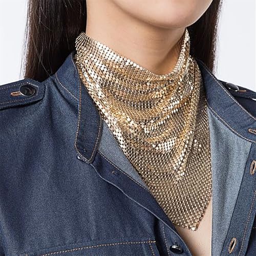 Punk Neck Scarf For All Age Shimmering Music Festival Neckerchief Fashion Metallic Necktie Women Girl Party Bandanas3