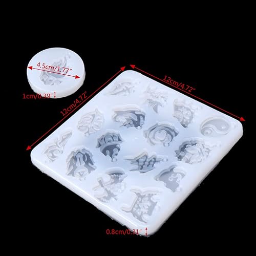 Miniatura 6 de appuivbt Molde de resina de silicona Tai-chi con molde colgante de agujero, molde de fundición de resina de joyería para colgante, collar