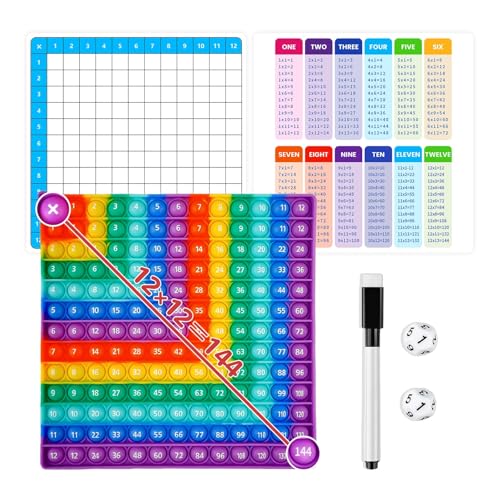 MAIGELITE Times Table Poppet Fidget Toy 12x12 Multiplication Popper