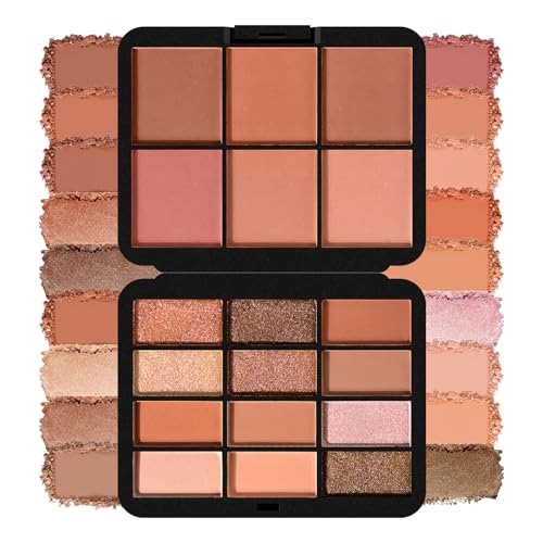 KYDA 18 Colors All In One Makeup Palette, Include Highlighter Bronzer Blush and Eyeshadow, Face Cosmetics Gifts for Women, Contour Palettes Beauty for Festivals, Travel Mini Makeup, Set A