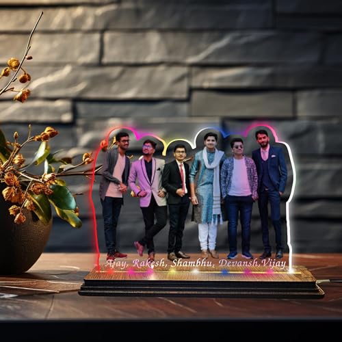 Image of Brown Cloud Personalized Name Photo LED Night Lamp Customized Gift for Men Women Husband Wife Girlfriend Boyfriend Birthday Marriage Anniversary Festivals Decoration(LED RBW NL AO 001)(D15)