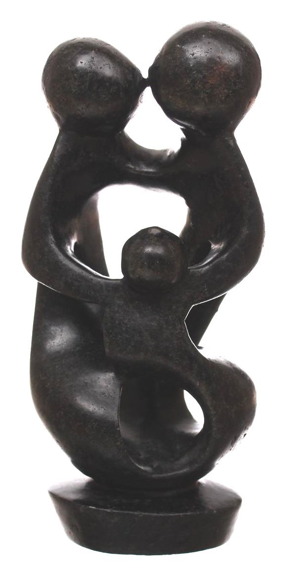 Amazon.co.jp: African Shonaアート抽象ファミリの3つの石彫刻Fancy 9