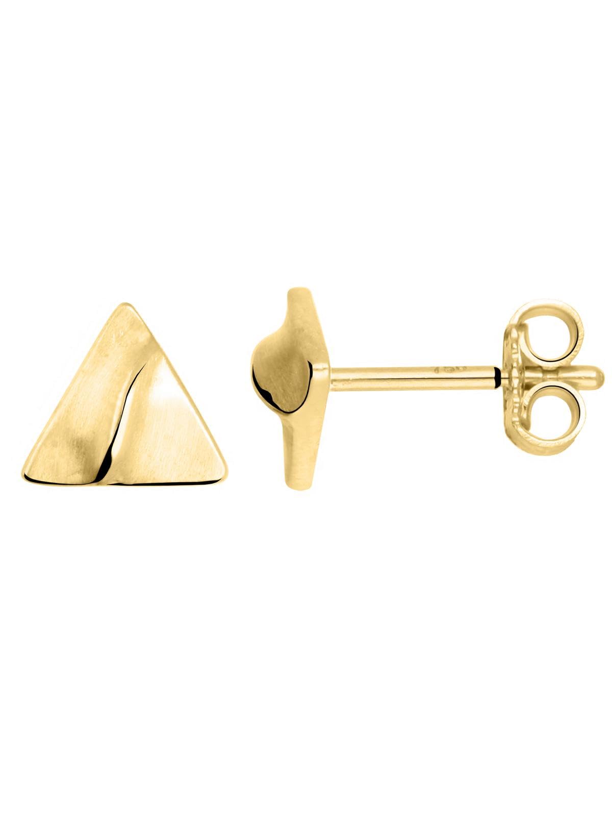 My Gold Damen Dreieck Ohrringe Echtes Gelbgold 375/750 Gold (9/18 Karat) 6mm x 7mm Triangel Damenohrringe Goldohrringe