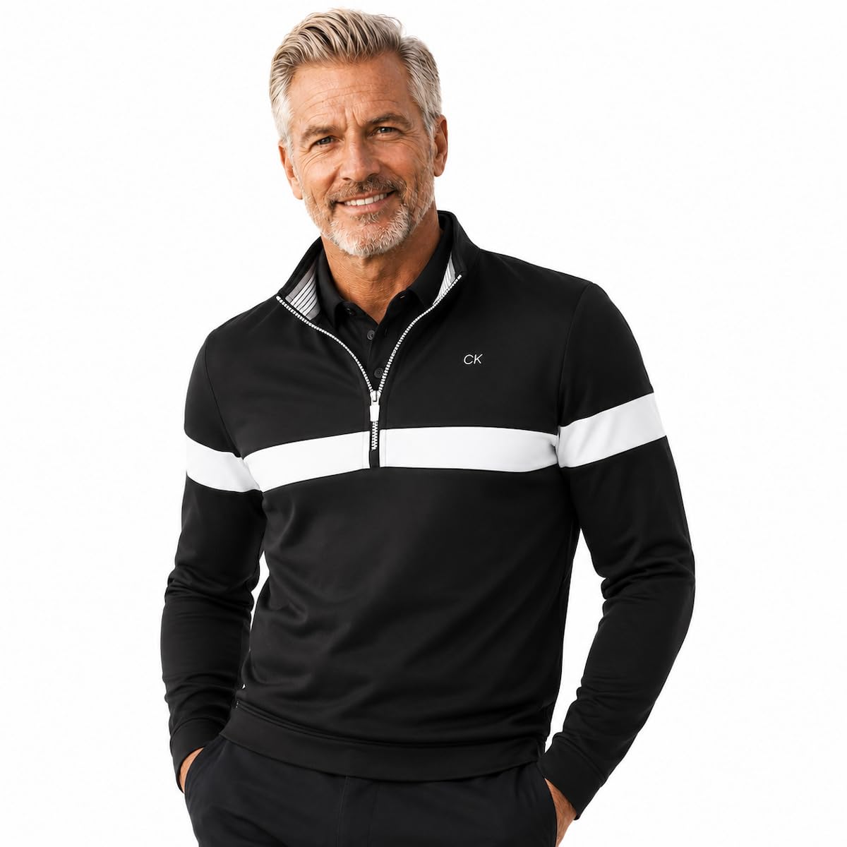 Calvin Klein 2026 Hombre Scale CK Insul-Lite Rendimiento 1/2 Zip Golf suéter