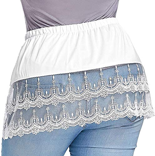 Image of Vanrose Jan Womens Lace Shirt Extender See Through Lace Underskirts Layering Half Slip Clothing Accessories