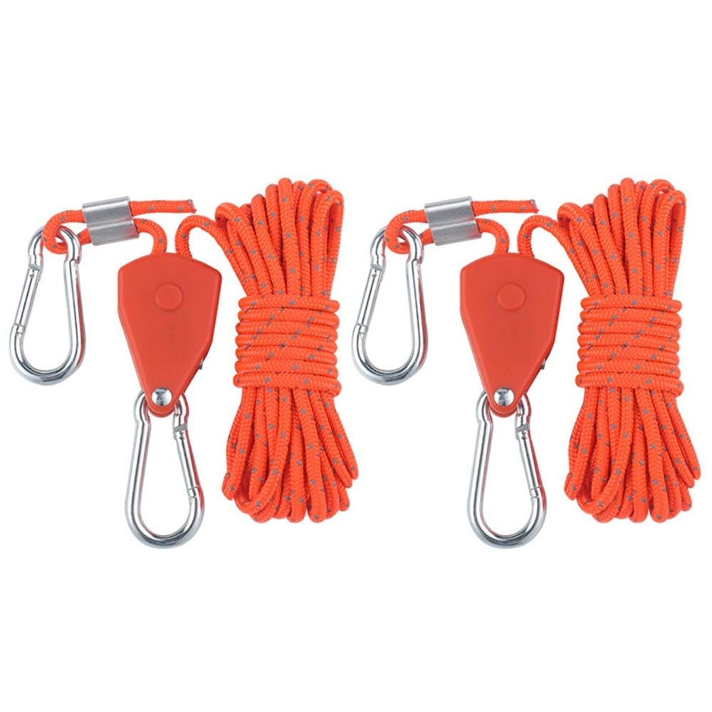 Rope Tie Downs, 2PCS 0.16 X 157.5 Inch Adjustable Tie Downs Straps with Two Clasps for Kayak Bow and Stern Secure