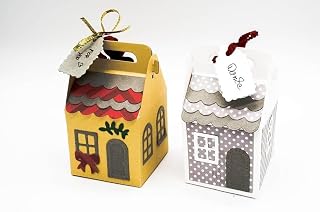 Stanzenshop Stanzschablone Bastelset für eine Schachtel mit winterlichen Motiven, Geschenkbox, Stanze Box, Stanzschablone Weihnachten, Haus, Weihnachtsstanzen