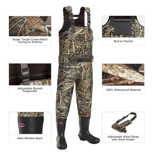 Image of TIDEWE Chest Hunting Waders for Men, Waterproof Neoprene Waders