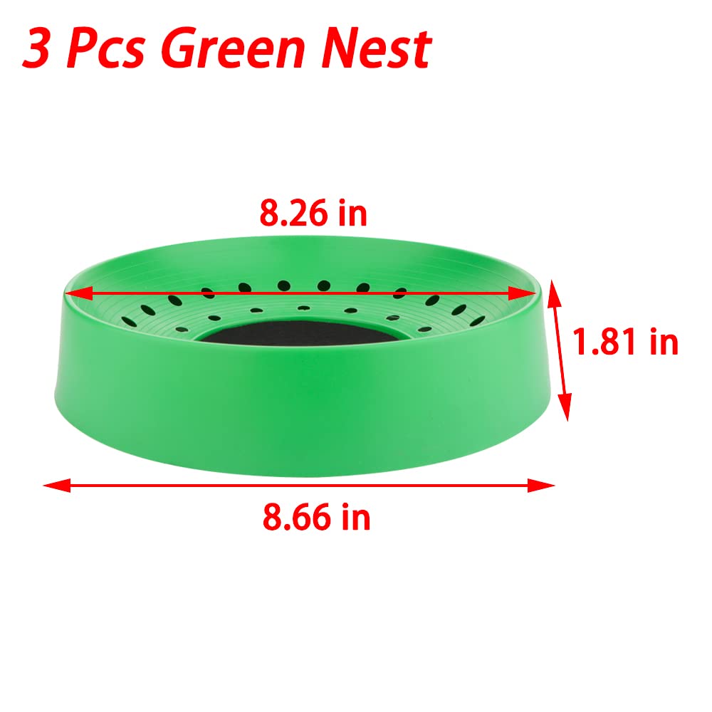 VTurboWay Lot de 6 nids à pigeons en plastique pour petits oiseaux (Bleu et Vert)
