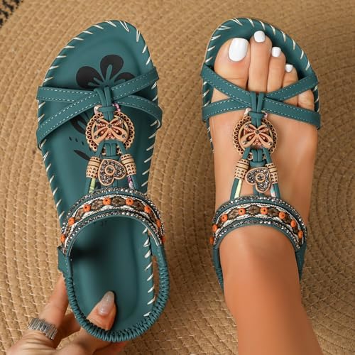 Summer Bohemian Style Women's Fashion Elegant Comfortable All-match Handmade Outdoor Synthetic Cover Sandals2