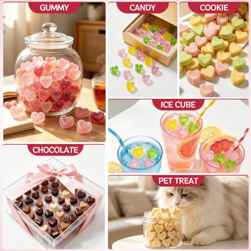 Image of Heart Mini Silicone Gummy Molds with 1 Dropper, 2 Pack Candy Molds