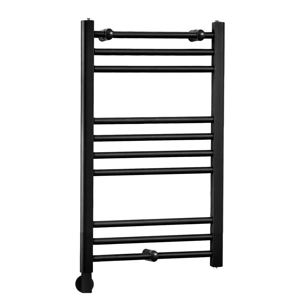 Milano Nero 400W Black Straight Bar Electric Heated Towel Rail Cable Cover - 800 x 500mm