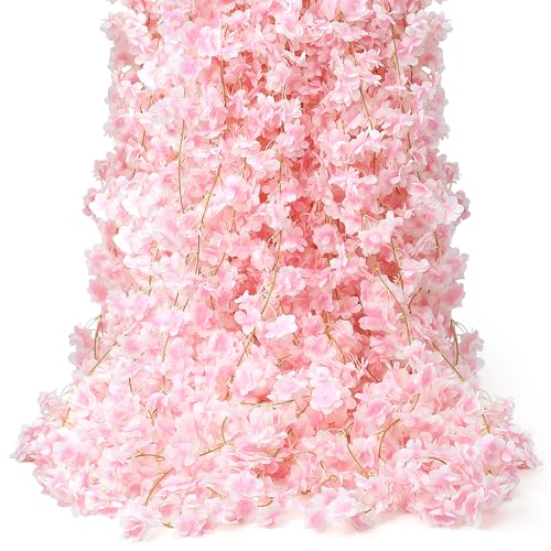 AWARDSEN 6PC 35.4FT Cherry Blossom Flowers Garland Vine for Decoration