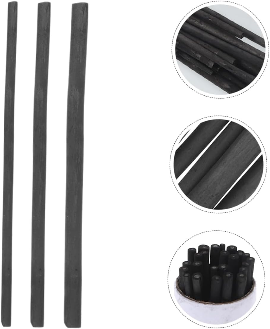 25pcs Professional Sketching Charcoal Sticks Shading Compressed Carbon Strip Willow Pencil for Painting and Charcoal Drawing