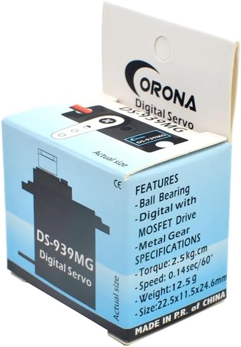 SPARKHOBBY Corona DS939MG Digital Steering Gear 2.5kg / 0.14sec / 12.5g Micro Metal Gear Servo Uesd for RC Airplane Model Robot Accessories (4PCS)