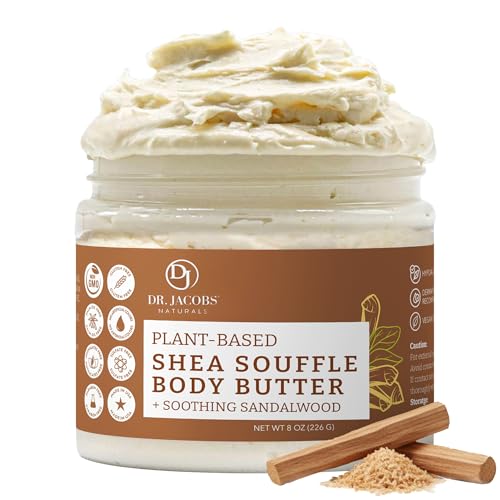 Dr. Jacobs Naturals Shea Soufflé Body Butter for Men and Women - Whipped Shea Butter for Skin...