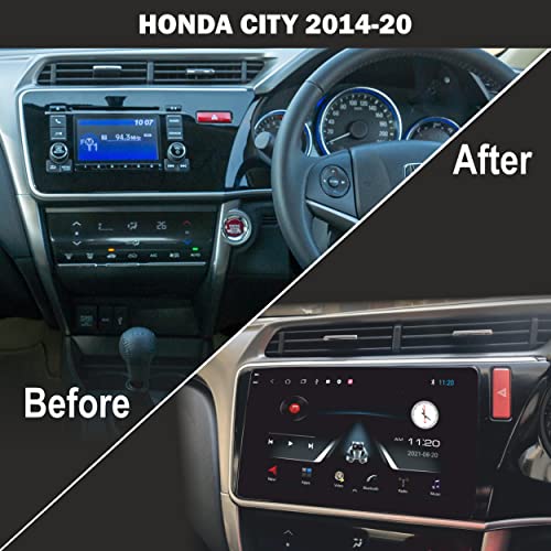 Image of 10 inch Android Car Stereo with Frame for Honda City (2014-2020) | 2GB RAM /32GB ROM | Full HD IPS Display | WiFi, GPS, Bluetooth | Gorilla Glass | Steering Wheel Control | Reverse Camera