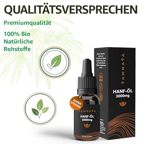 YamnaYa – Premium Hanföl 30% | Kaltgepresst & Vegan | Reines Naturöl Ohne Zusätze | Laborgeprüfte Qualitätsstufe | EU-Herstellung