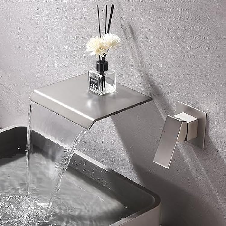 Waterfall Wall Mount Faucet Bathroom Bathtub Tub Faucet Single Handle Tub Filler Bathroom Sink Faucets Rough-in Valve Included
